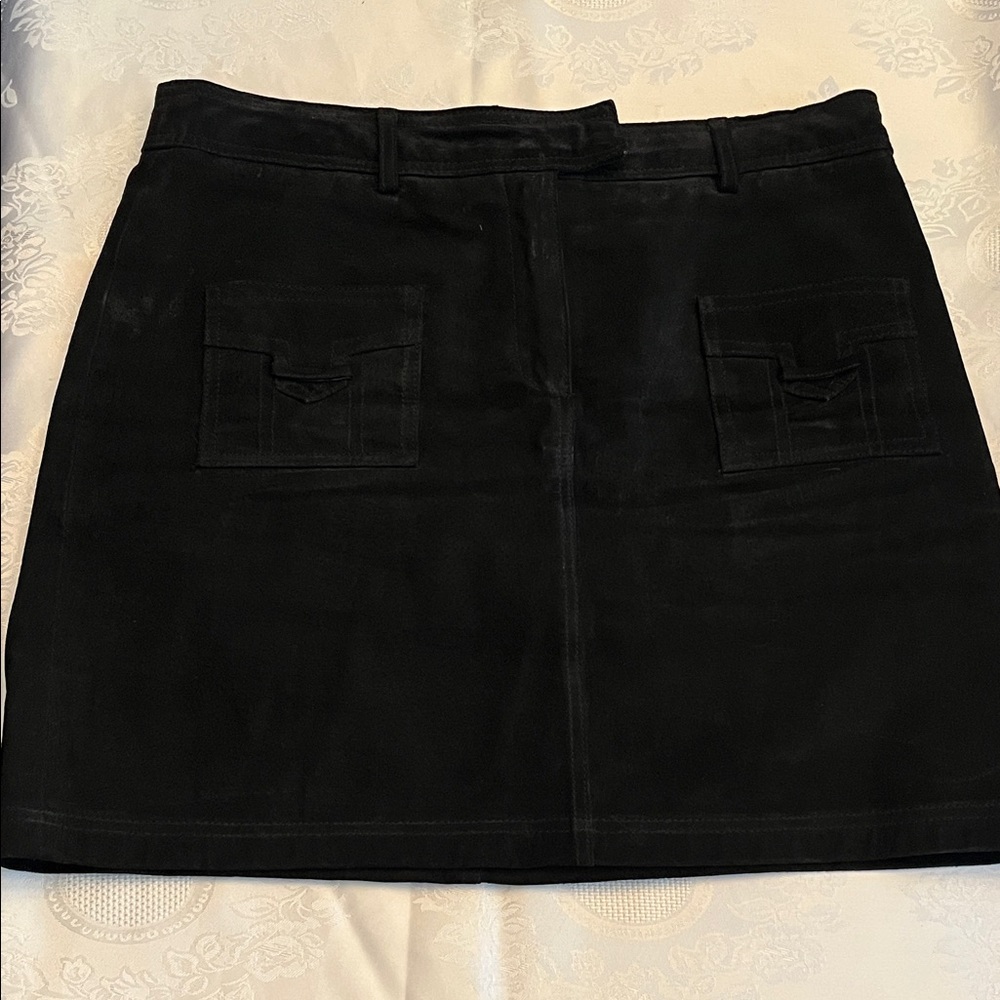 Black Suede Mini Skirt
